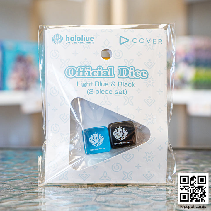 Hololive OCG Dice Set- Light Blue & Black (2-piece set)