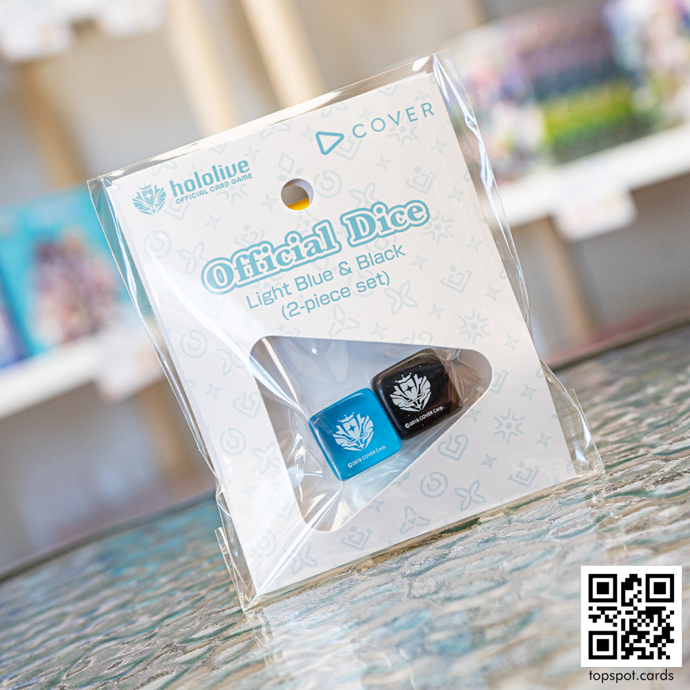 Hololive OCG Dice Set- Light Blue & Black (2-piece set)