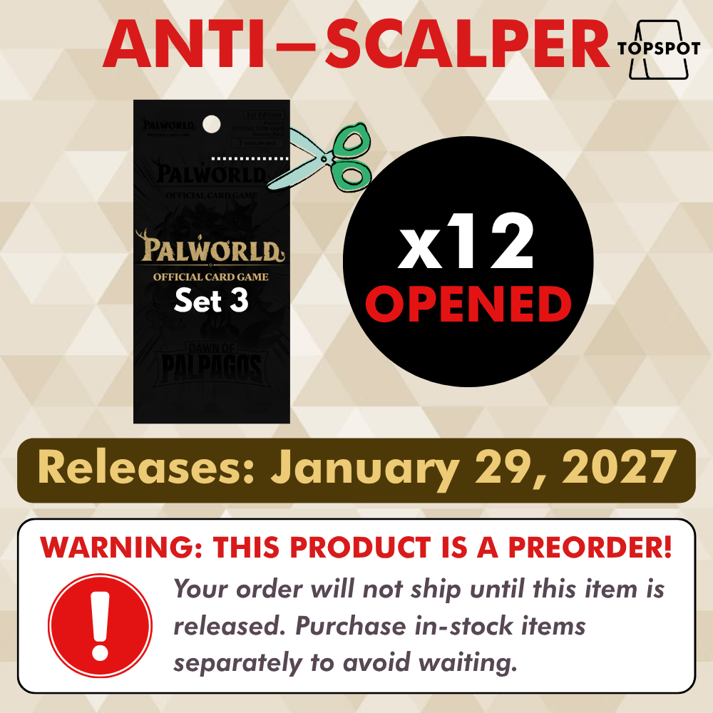 ANTI-SCALPER Preorder READ DESCRIPTION: BP03 Palworld Set 3 (Title TBA) 12x OPENED Packs