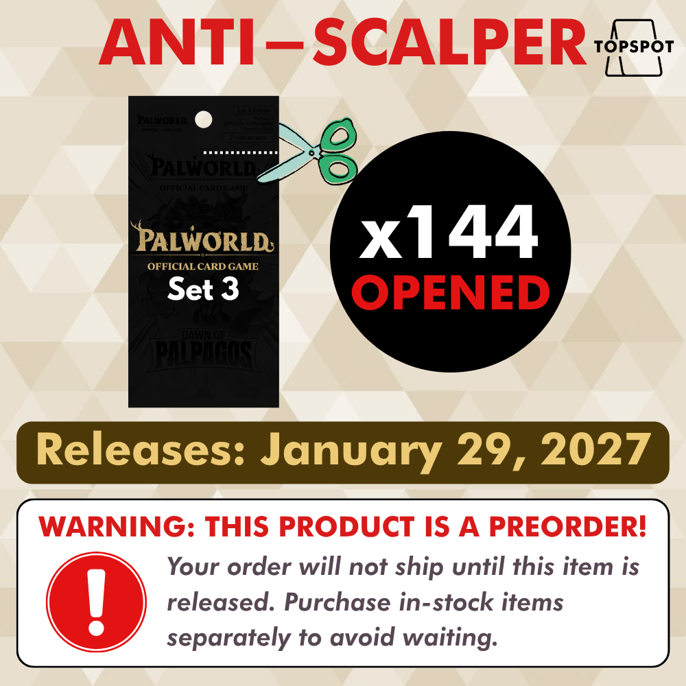 ANTI-SCALPER Preorder READ DESCRIPTION: BP03 Palworld Set 3 (Title TBA) 144x OPENED Packs