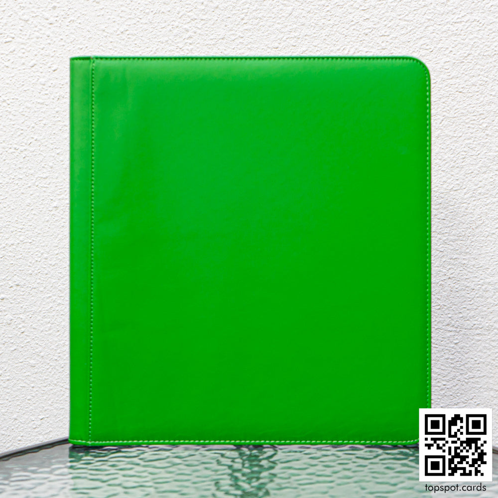 Premium 12-Pocket Zipper Binder Green