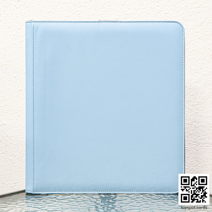 Premium 12-Pocket Zipper Binder Light Blue