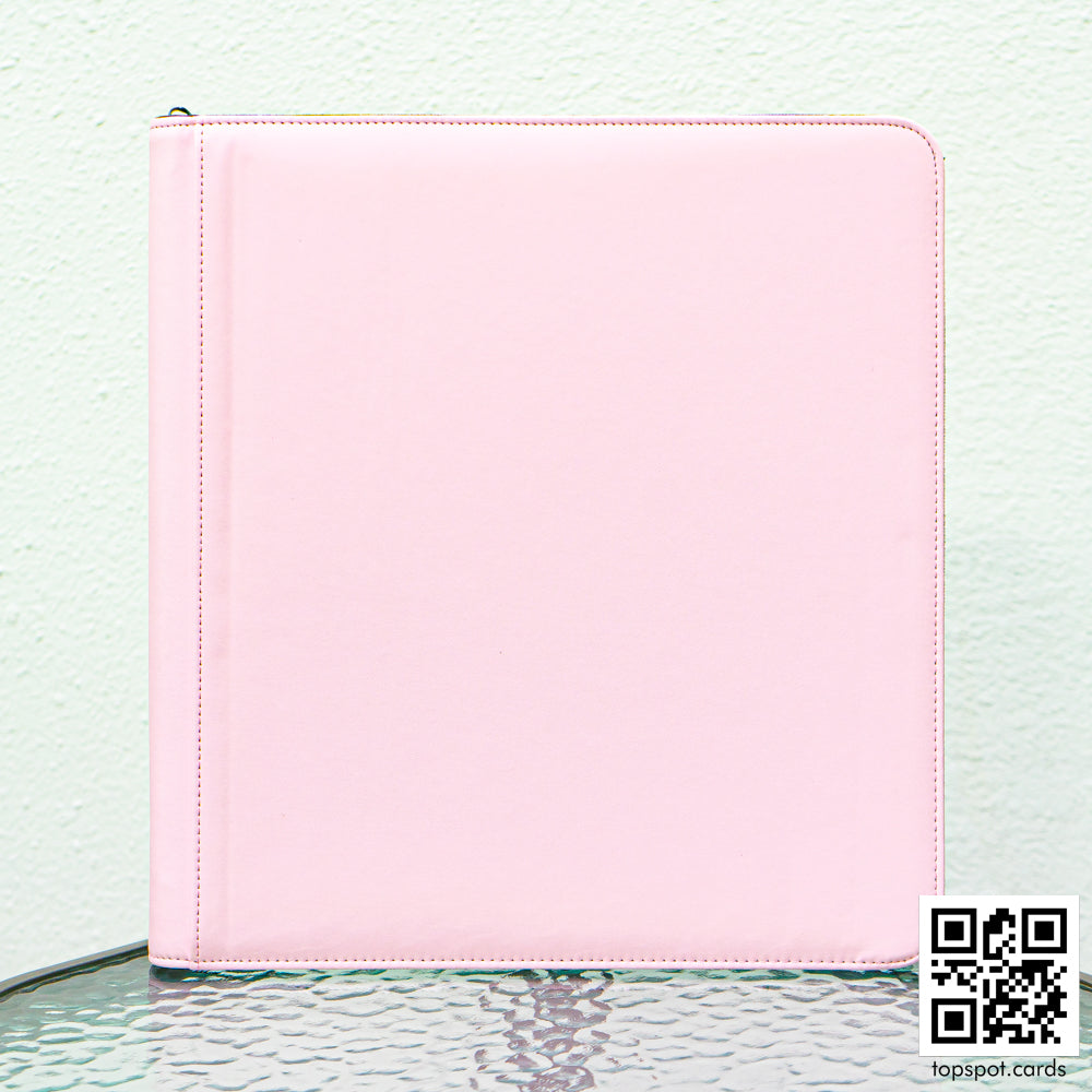 Premium 12-Pocket Zipper Binder Light Pink