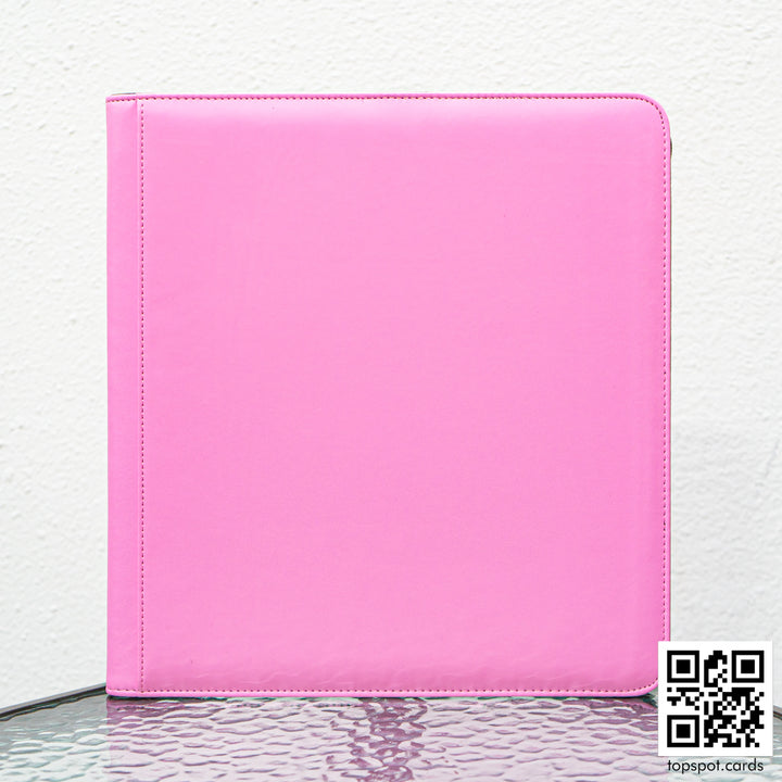 Premium 12-Pocket Zipper Binder Pink