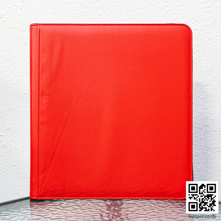 Premium 12-Pocket Zipper Binder Red