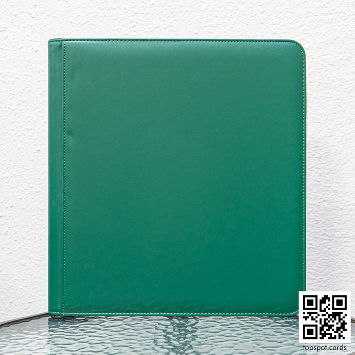 Premium 12-Pocket Zipper Binder Royal Green