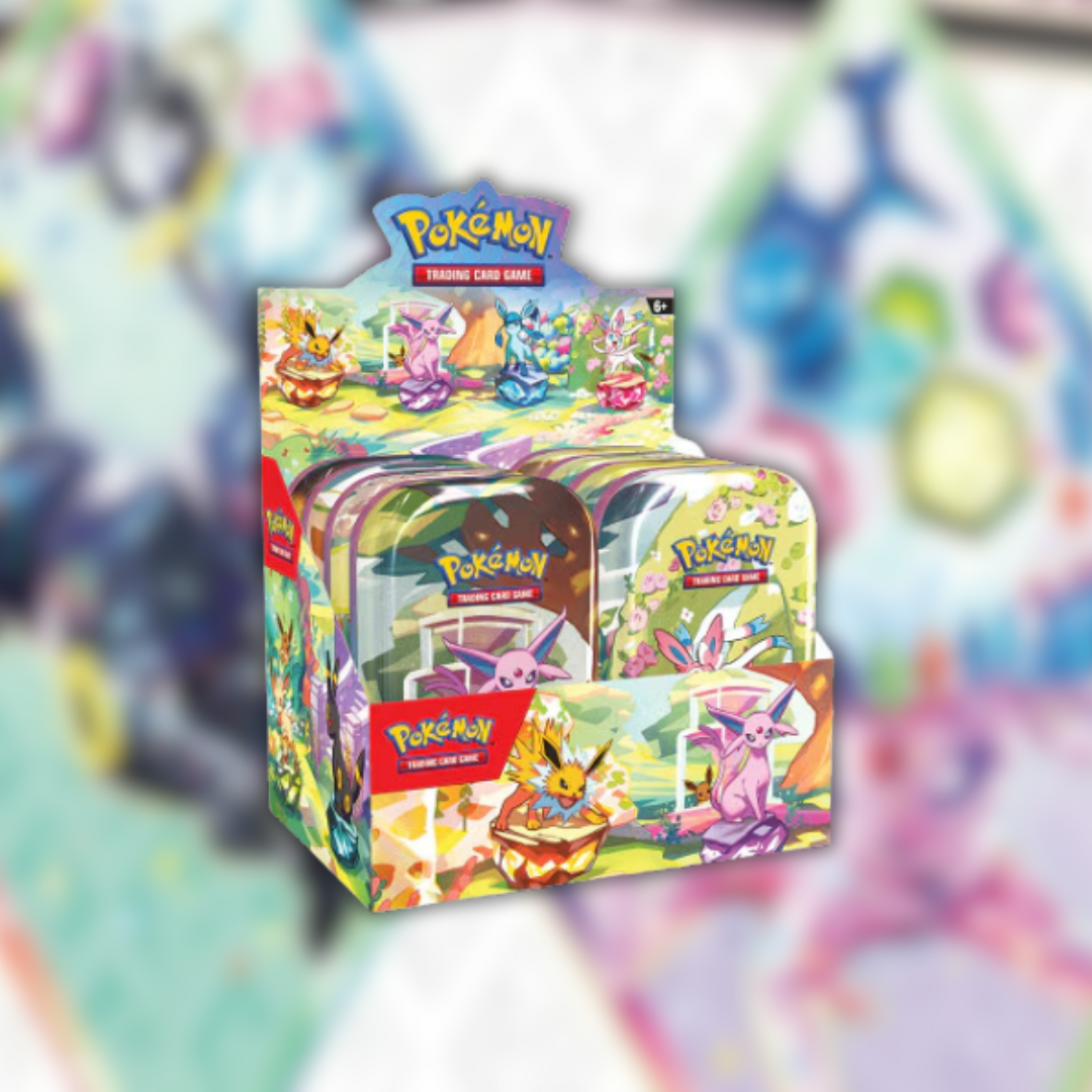 Preorder 02/07/25: Prismatic Evolutions Mini Tin Display