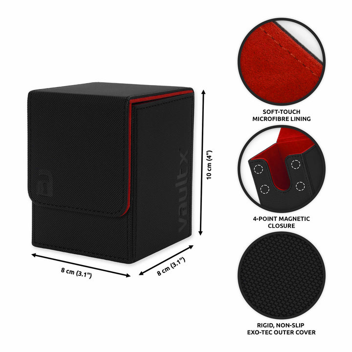 Exo-Tec Toploading Deck Box 80+ Black/Electric Red