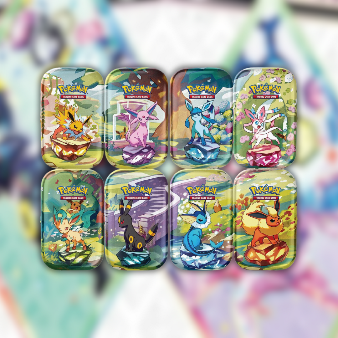 Preorder 02/07/25: Prismatic Evolutions Mini Tin Display