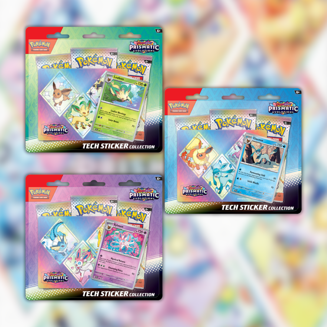 Preorder 01/17/25: Prismatic Evolutions Tech Sticker Collection Bundle (3-Types)